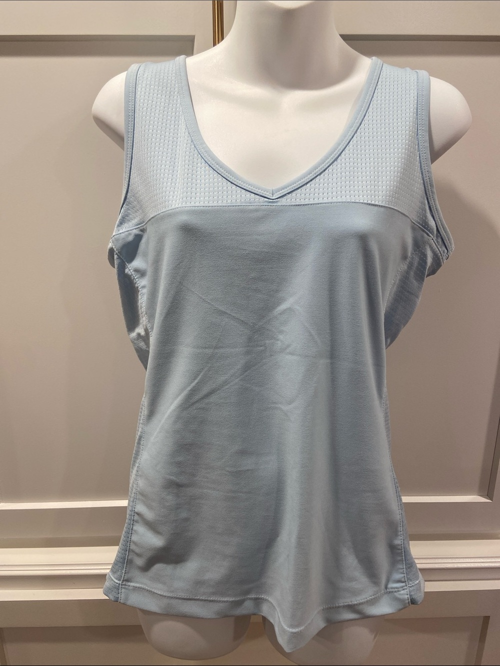 Athleta Light Blue V-Neck Performance Tank tall long